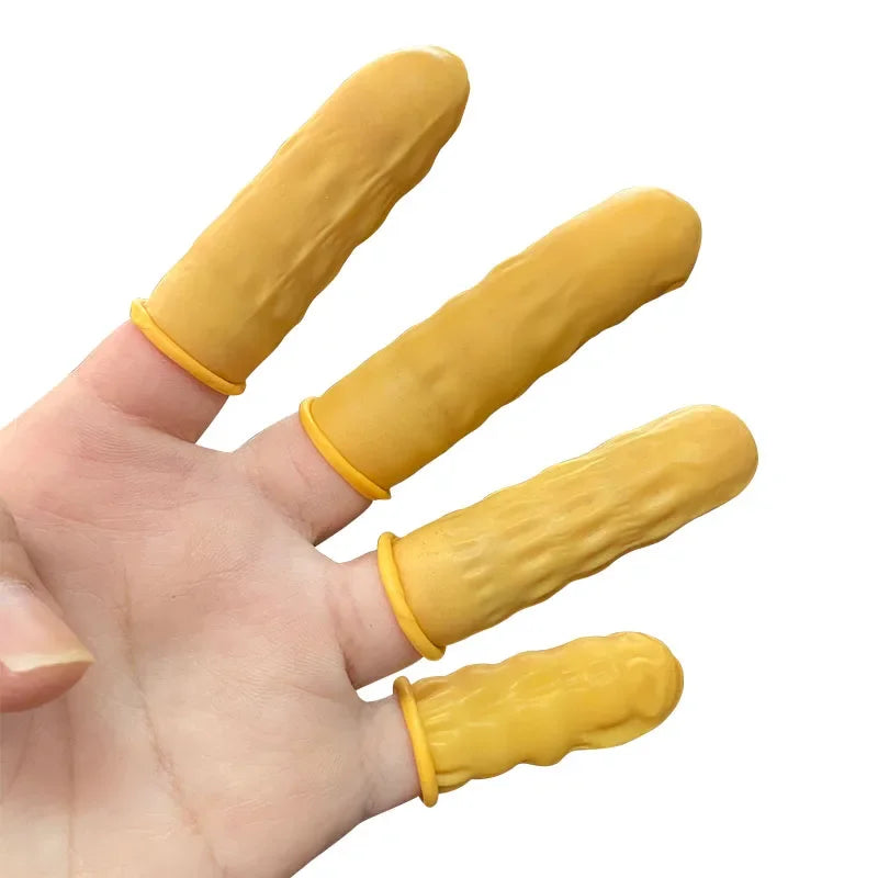 Protective Fingertip Natural Rubber Gloves Disposable Latex Finger Cots for Workplace Safety Nail Makeup Eyebrow Extension