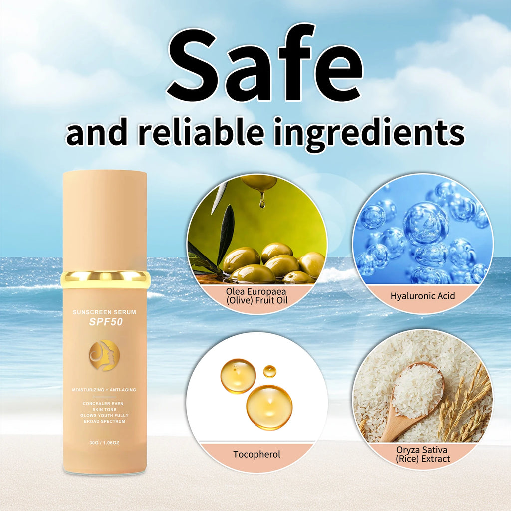 Sunscreen liquid foundation 30g, waterproof, sweat proof, goodbye to dry pickup powder, concealer, even skin color