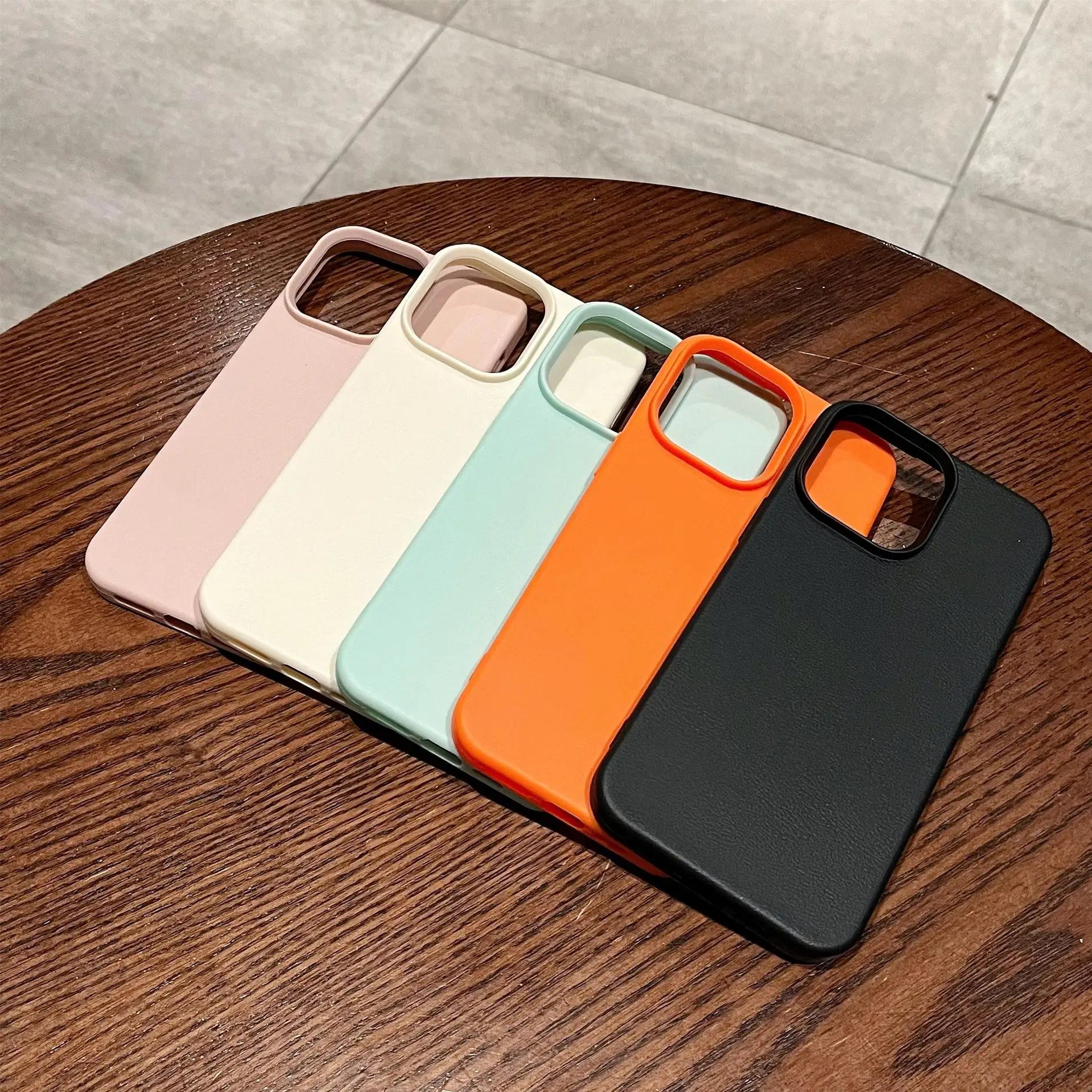 Luxury Silicone Litchi Lines Leather Phone Case For iPhone 17 16 15 14 13 12 11 Pro Max X XS XR Plus Soft Shockproof Full Cover