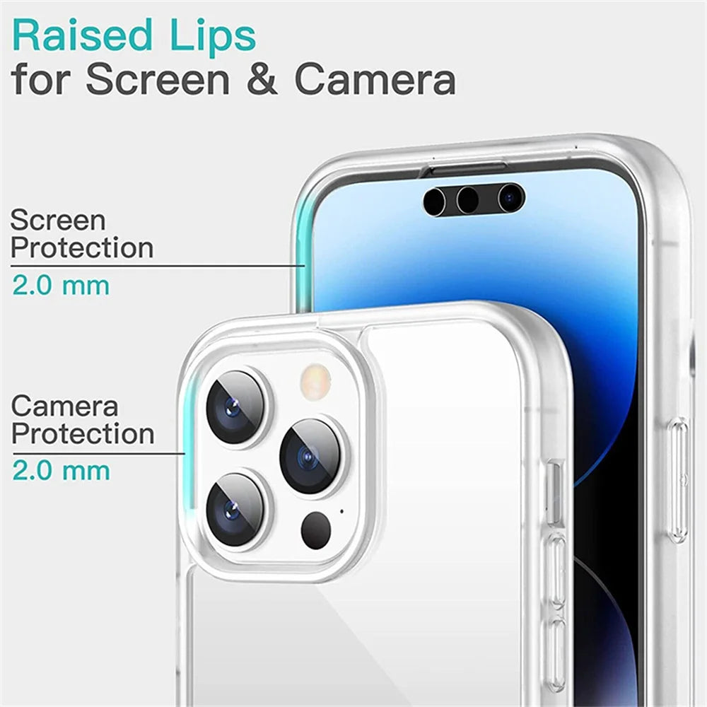 360 Full Body Front Back Clear Protective Phone Case For iPhone 17 16 15 12 13 14 11 Pro XS Max 7 8 Plus Soft Hard Back Cover