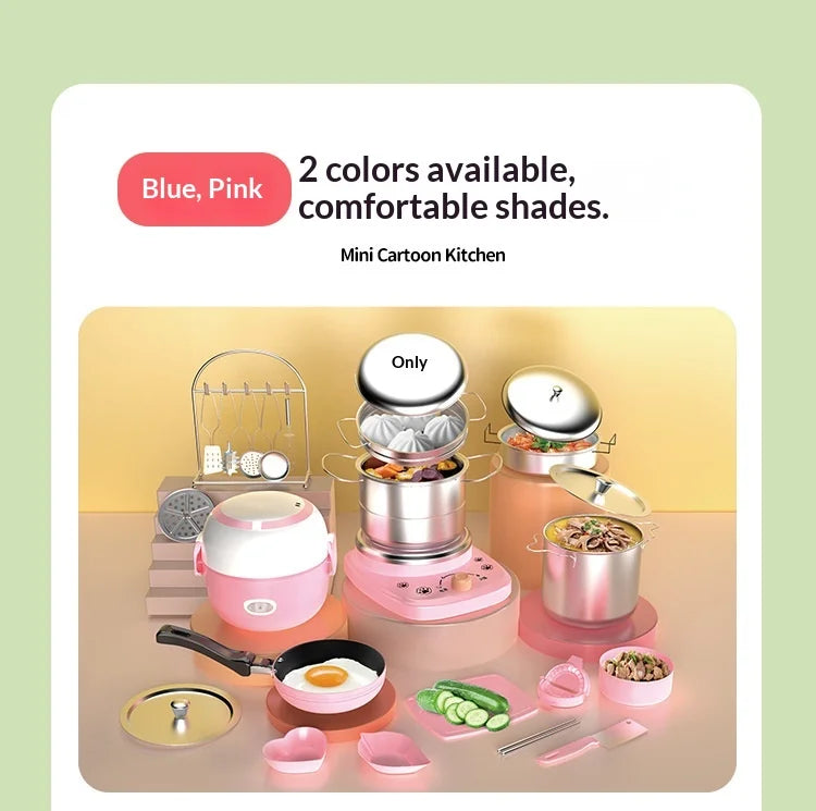 Wholesale Mini Electric Cooktop Kids Real Cooking Pretend Play Kitchen Toy Full Set With US UK EU Plug For Girls Role Play Game