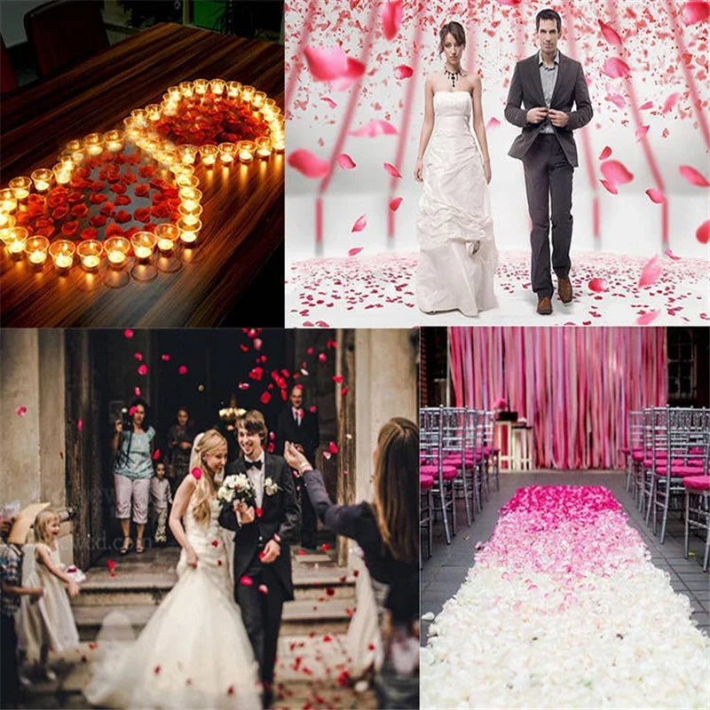 1000Pcs Top Colorful Artificial Fake Rose Petals Red White Gold Roses Petal Flowers Romantic Wedding Party Valentine Decor
