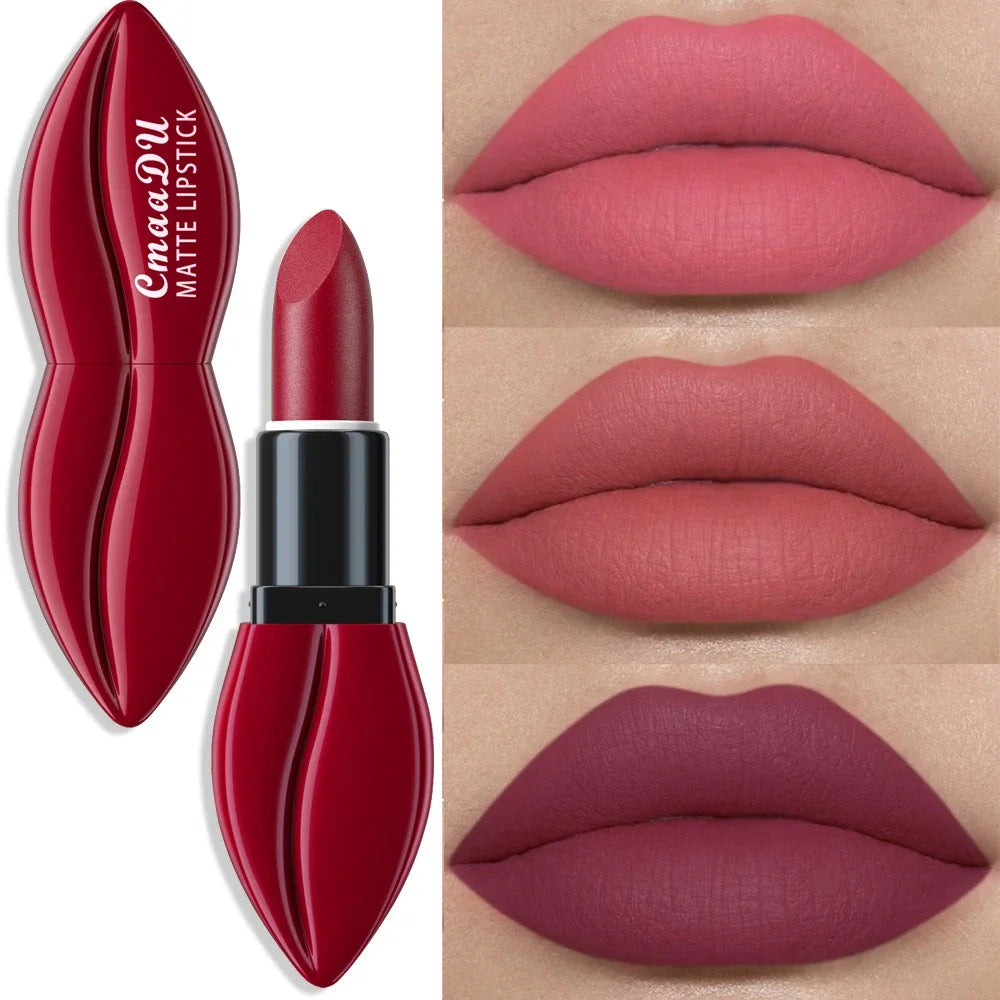 Natural Smooth Matte Waterproof Velvet Nude Lipstick Sexy Red Brown Lip Stick Pigments Makeup Lipgloss Long Lasting Profissional