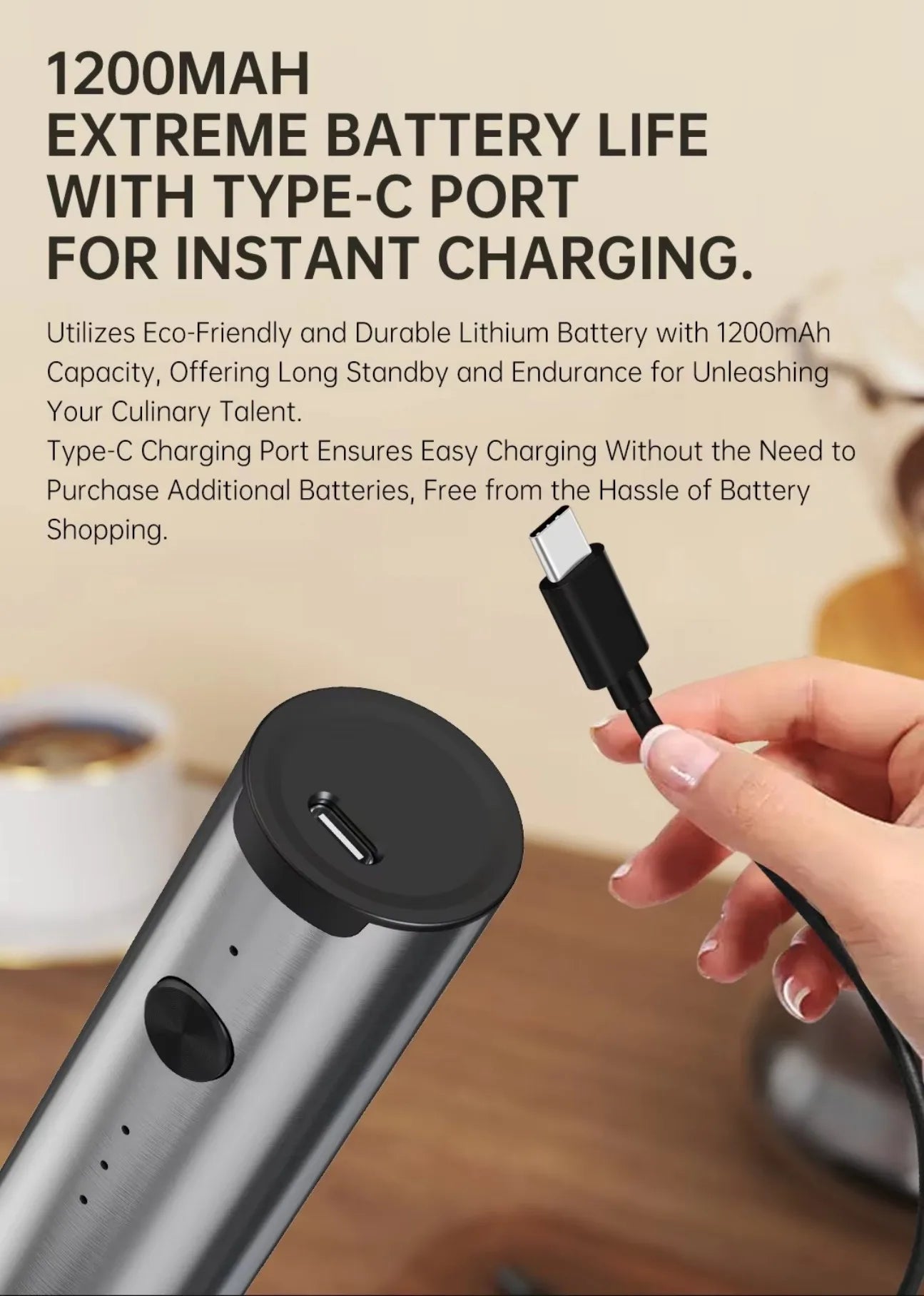 Wireless Electric Mini Milk Frother Coffee Whisk Portable Egg Beater Blender Kitchen Cooking Stirrer Cappuccino Coffee Maker