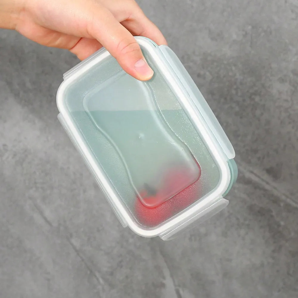 2pcs Mini Refrigerator Crisper Lunch Box Kitchen Bento Box Leakproof Food Container for Camping and Picnic Home Supplies