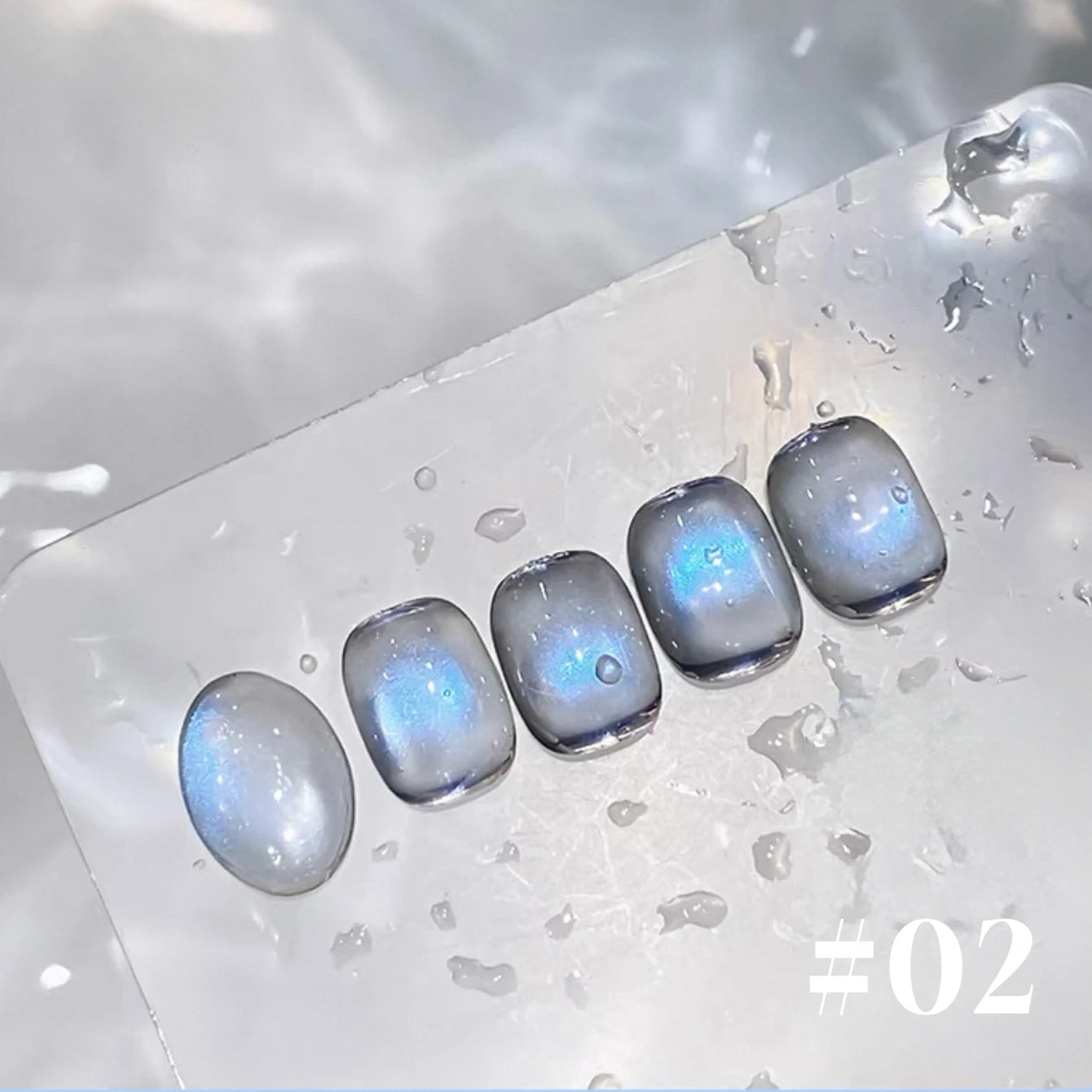 12ML 1-6PCS Summer And Autumn Island Glass Bead Magnet Cat Eye Gel Nail Polish Blue Nails Nail Art Nail Supplies