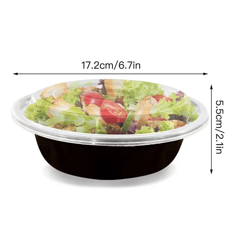 10 Packs 24OZ Meal Prep Container Round Disposable Containers with Lids Bento Box Adult Lunch Box Microwave and Freezer Safe