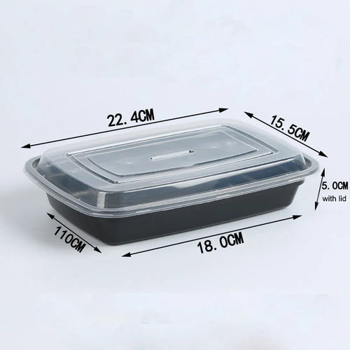 15 Pack Meal Prep Containers Microwave Safe Food Storage Containers with Lids Plastic Bento Lunch Box Stackable Disposable