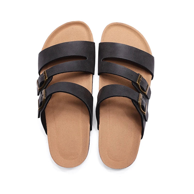 Kidmi New Women Sandals With Three Straps Summer Nonslip Sandals Casual Ladies Beach Sandals Soft Holiday Pool Cloud Sandals