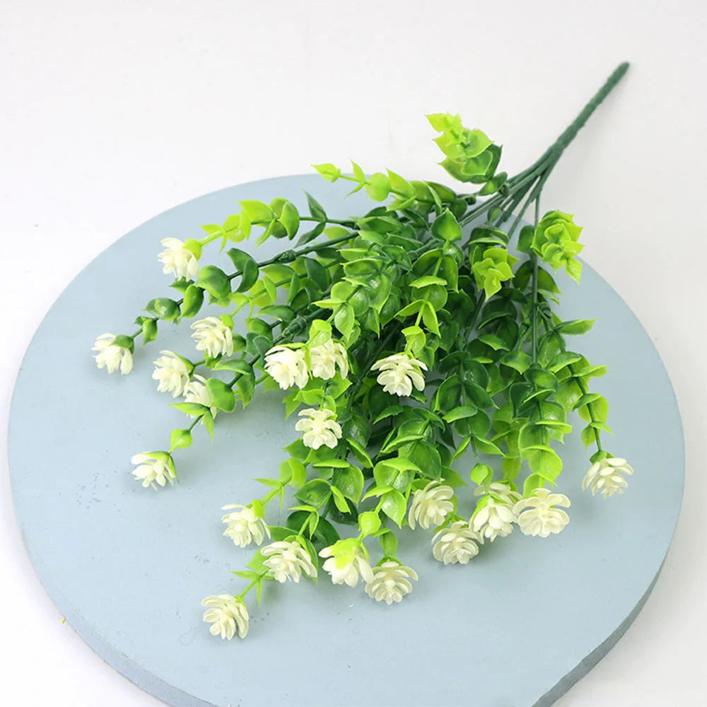 1 Bundle Artificial Flowers Outdoor UV Resistant Shrubs Plants Fake Flower Greenery for Office Kitchen Wedding Garden Decor