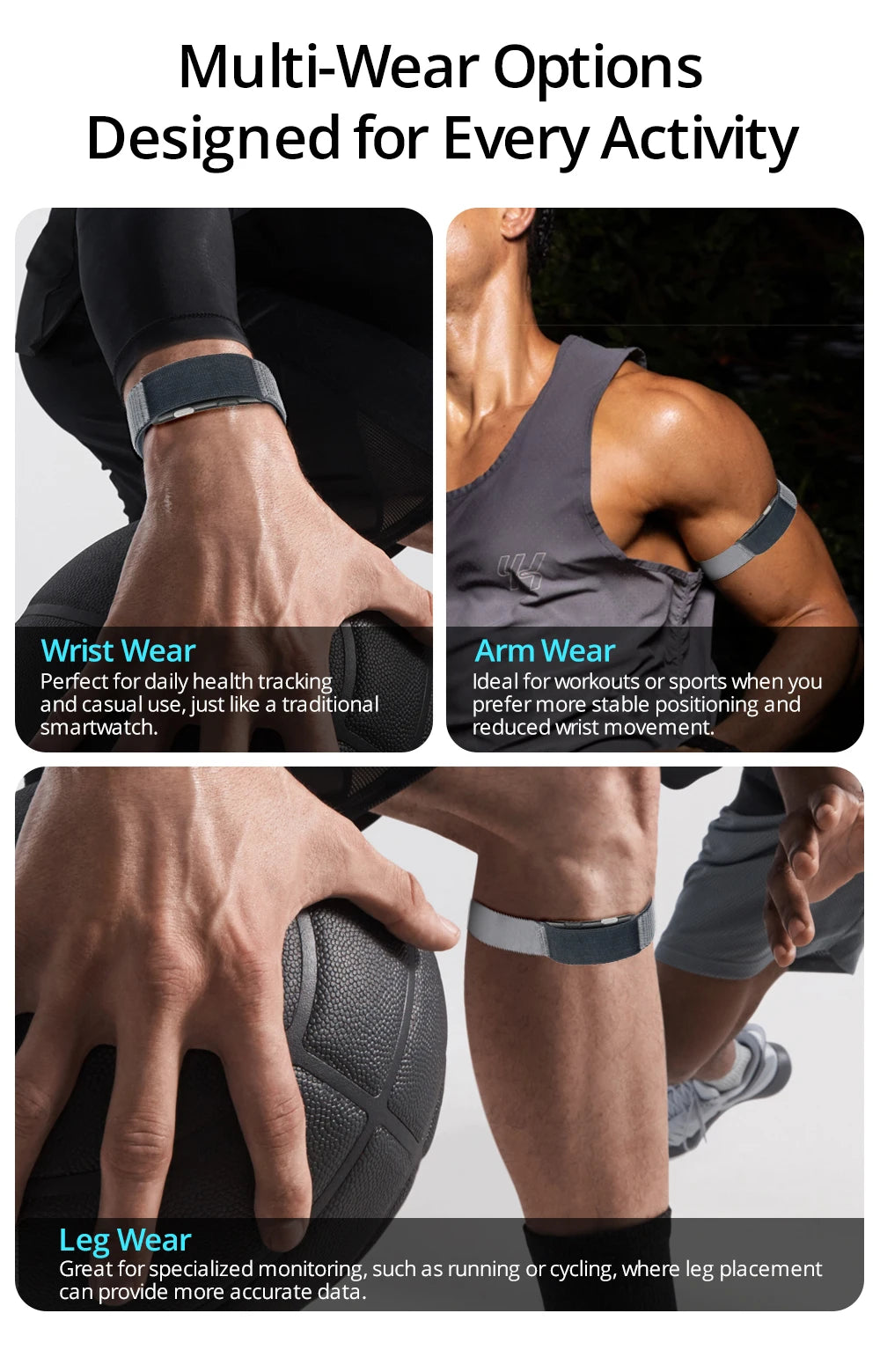 VALDUS Long Batterylife VITRO Smart Screenless ECG Health Care Heart Rate HRV Activity Fitness Tracker Band Smart Bracelet