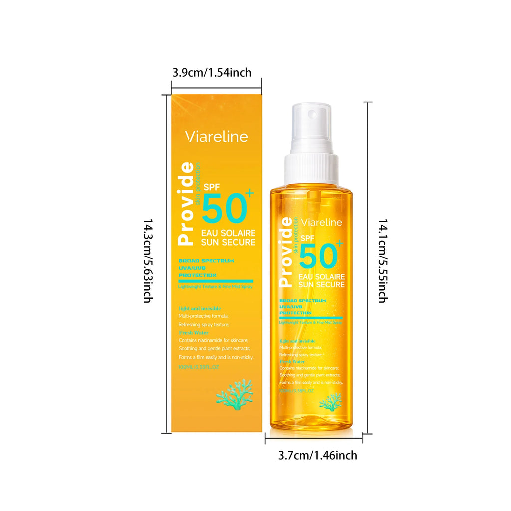 100ML Spf50 Sunscreen Spray Non-stciky Protect Skin Moisturizing Enhance Smoothness Refreshing Prevent Sunburn Sunscreen Spray