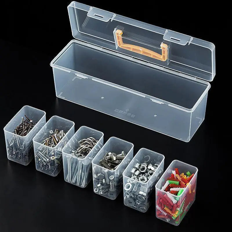 Hardware Tool Storage Box, Multi-Compartment Transparent Tool Organizer, Screw And Accessory Sorting Box, Household Screw, Wrenc