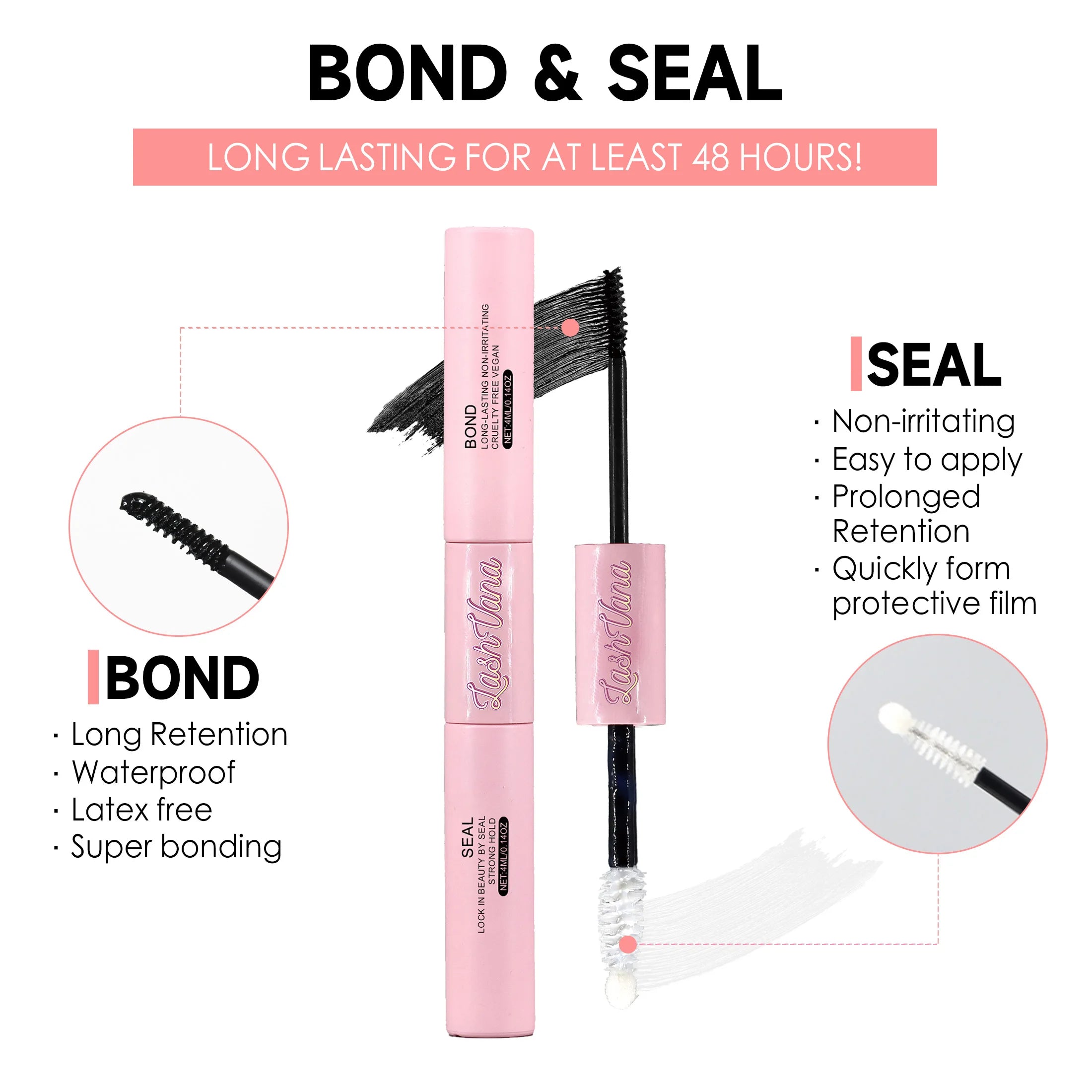 30D40D Individual Lashes Kit Natural Long DIY Cluster Eyelashes with Lash Bond and Seal Extension Kit Makeup Tools Faux Cils