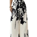 Dresses For Women Black And White Flowers Print Long Sleeve Ruffled Collar Elegant Dress Lace Up A-Line Dress 2026 Spring New