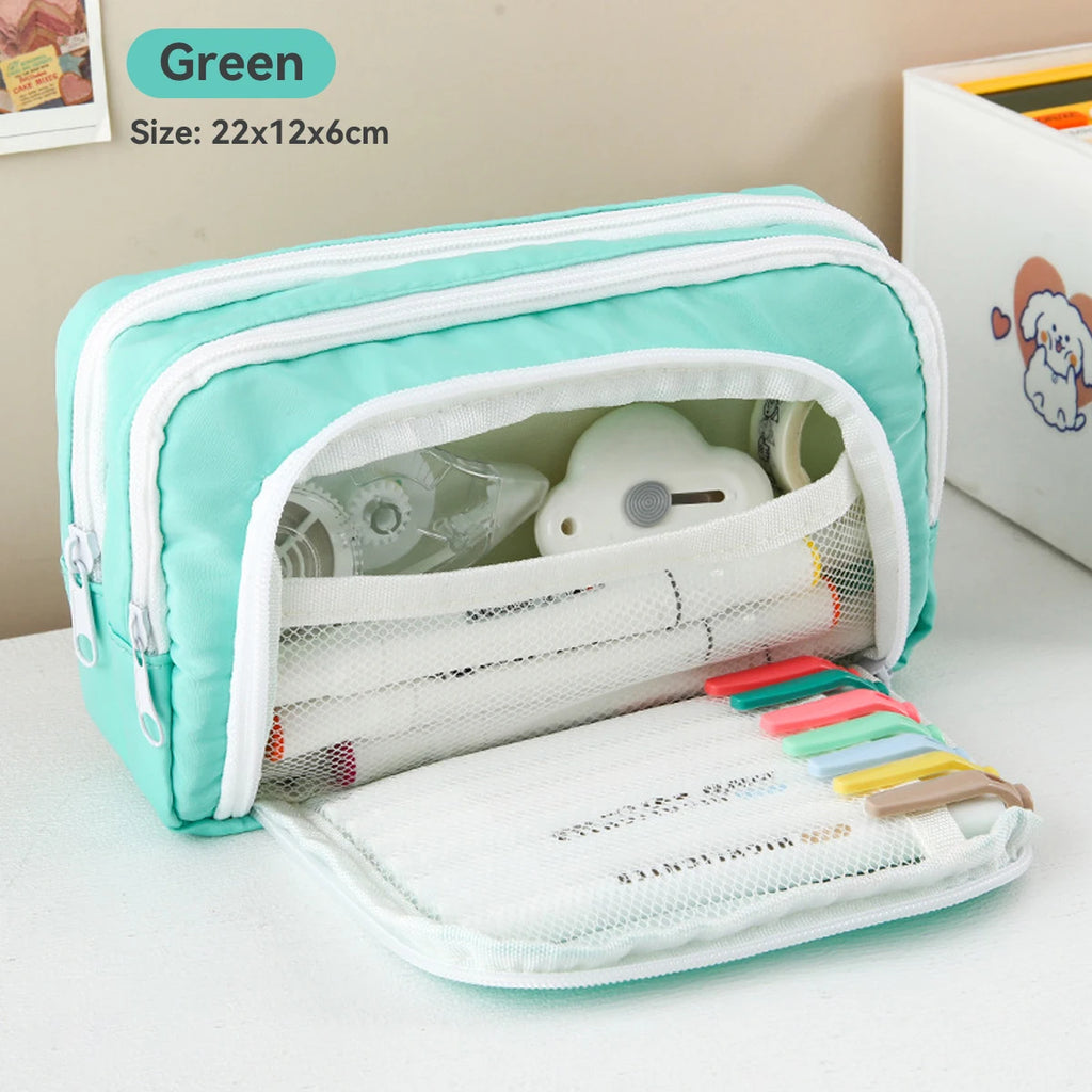 Cute Multi Layer Pencil Case Pouch, Large Capacity Pen Case Bag,Durable Stationery Storage Bag For Students, School&Office