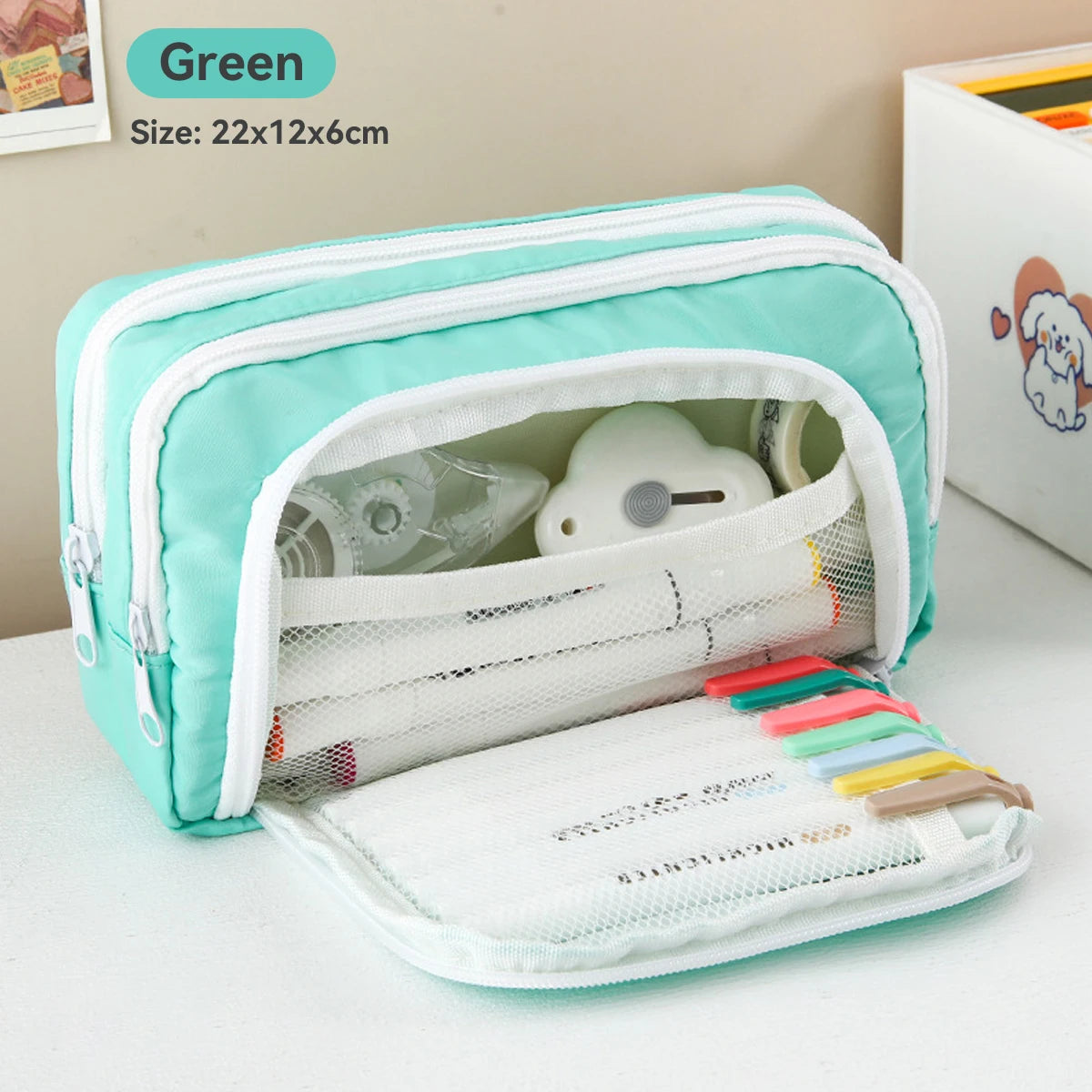 Cute Multi Layer Pencil Case Pouch, Large Capacity Pen Case Bag,Durable Stationery Storage Bag For Students, School&Office