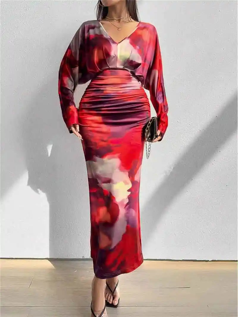 Women's Long Sleeve Dress European Style Batwing Sleeve Other Fabric Ladies Fashion Citywalk Dress Winter Collection