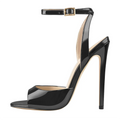 Onlymaker Women  Peep Toe 12CM Thin High Heels Pumps Sandals Ladies Buckle Strap Open Toe Big Size Summer Stiletto Sandals