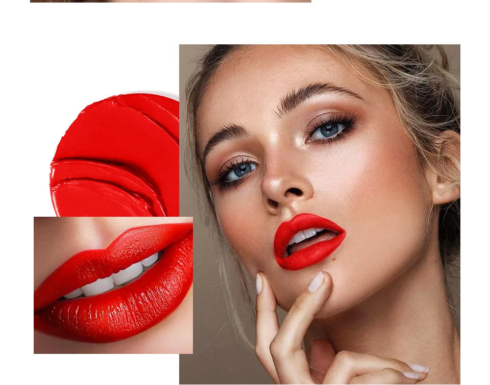 High Quality Popfeel Waterproof Lasting Matte Luxury Velvet Lipstick Make up Smudge-Free Pigmented Lipsticks Lip Gloss Cosmetics