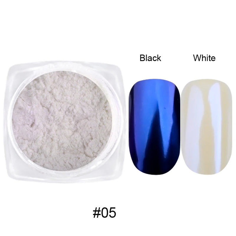 Pearl White Nails Glitter Aurora - Hailey Bieber Nails Moonlight Powders Fritillary Shell Mirror Pigment Nail Decoration