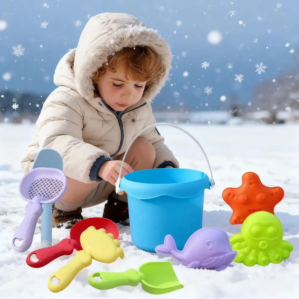Kids Beach Toy Set Baby Sand & Water Play Kit with Bucket Shovel Rake Watering Can Summer Outdoor Sandbox Tools for Toddlers