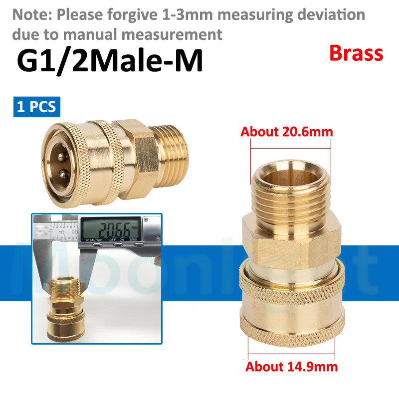 1/4" 3/8" 1/2" High Pressure Quick Connector Car Washer Adapter Water Gun Hydraulic Couplers Couplings for Garden Irrigation