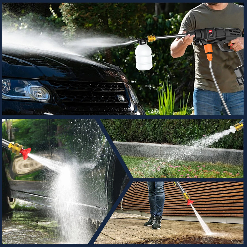 Portable Cordless High Pressure Water Gun for washing Car Wash Machine Garden Swimming Sprinkler Foam Water Gun with 2 Battery