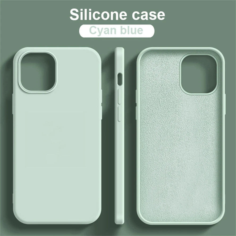 Soft Smooth Protector Shockproof Back CoverFor iPhone 16 Pro Max 15 14 11 12 13 Mini 7 8 Plus XR XS Candy Color Phone Case