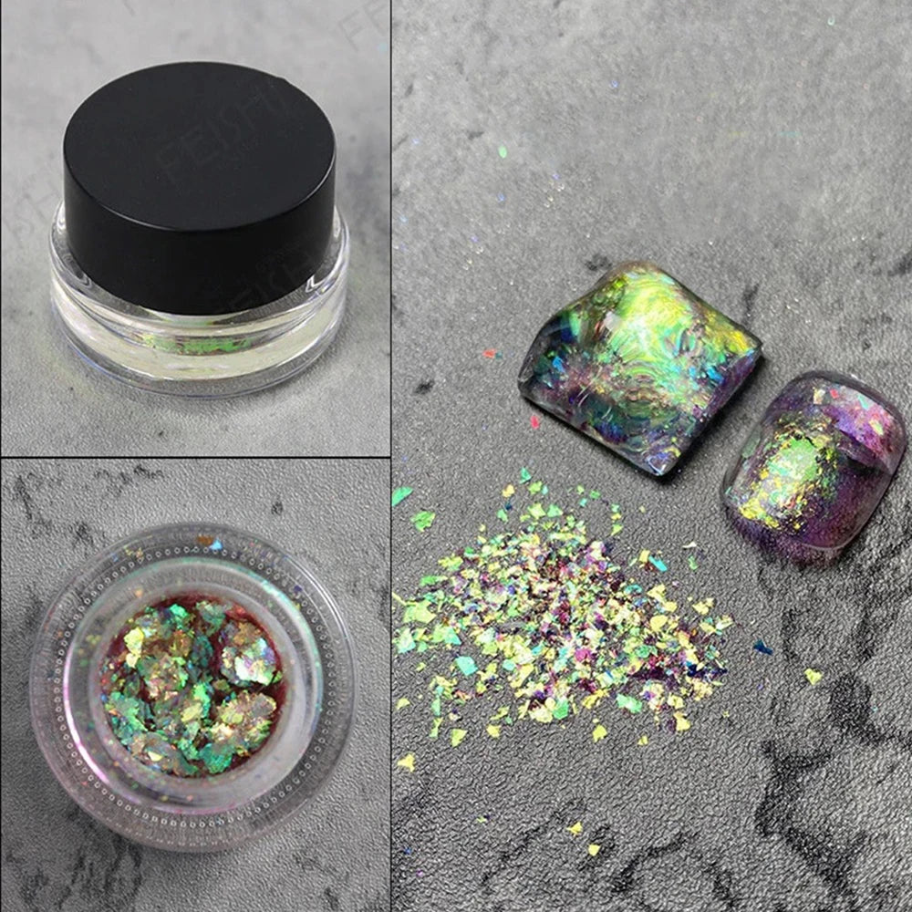 Pearl White Nails Glitter Aurora - Hailey Bieber Nails Moonlight Powders Fritillary Shell Mirror Pigment Nail Decoration