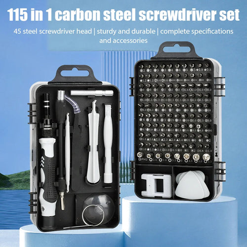 115 in 1 Precision Screwdriver Set Professional Multi-Function Repair Tool with 98 Magnetic Screw Driver Bits for iPhone Glasses