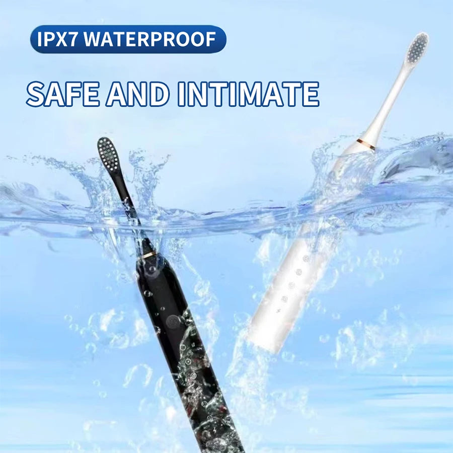 Electric Ultrasonic Toothbrush 6-Speed USB Rechargeable Waterproof Soft Bristles for Adults And Couples