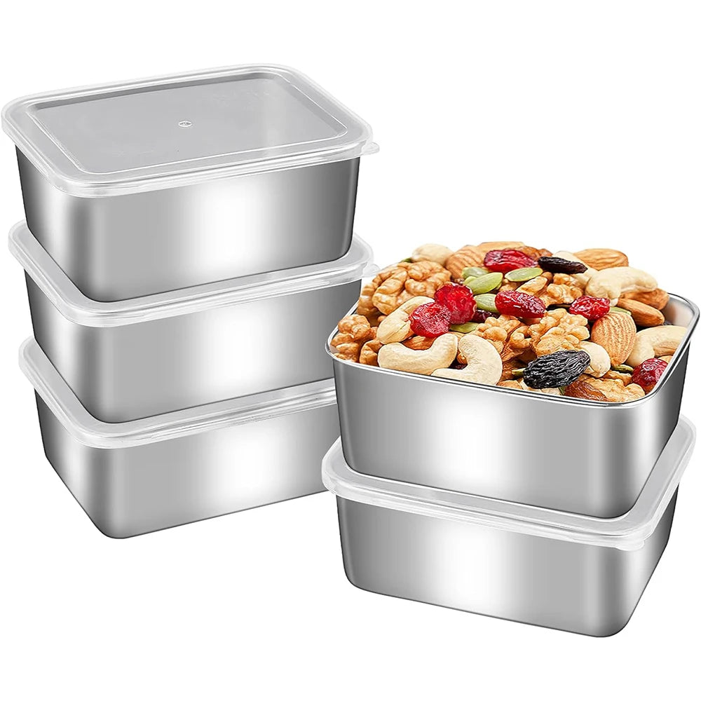 Stainless Steel Food Storage Container with Lid - Airtight Fresh-Keep Box for Fridge | Small Thickened Kitchen Organizer