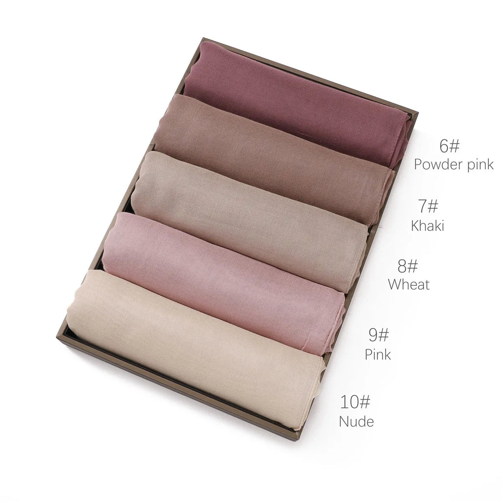Ramadan Solid Color Modal Cotton Rayon Hijabs Scarf Women Muslim Headscarf Wraps Shawls Femme Musulman Headband Islamic Turban
