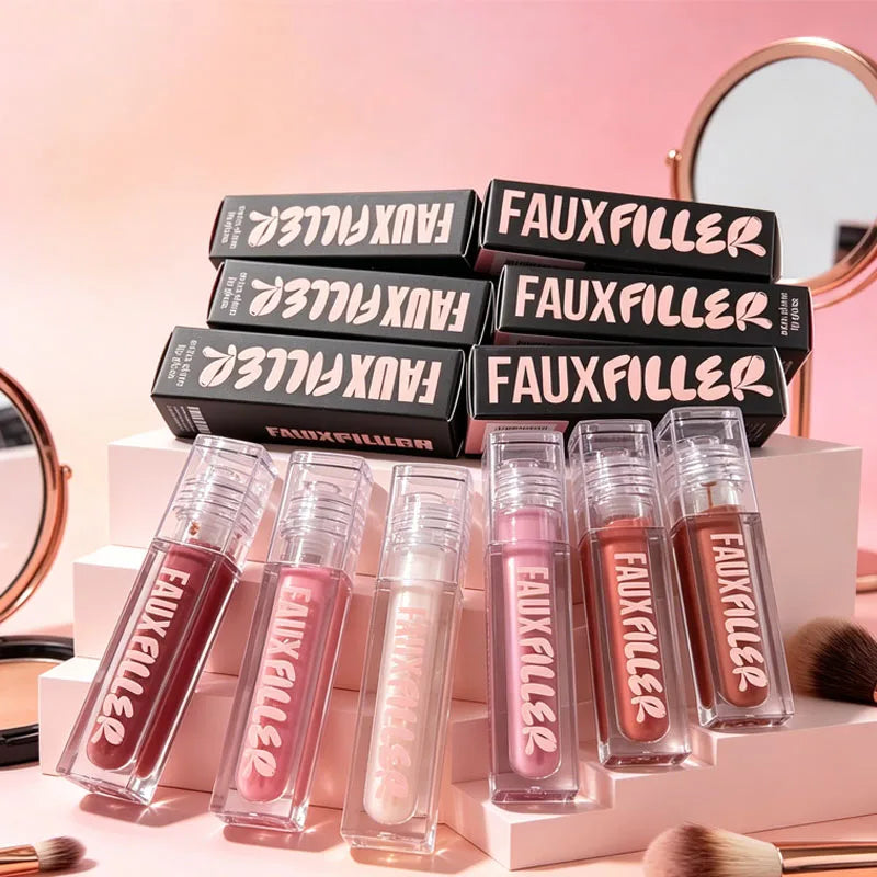 ROD Lipstick Makeup Non-Sticky Lip Gloss Hydrating Crystal Clear Lip Oil Plumping Moisturize Tinted Lipstick Natural Lip Makeup