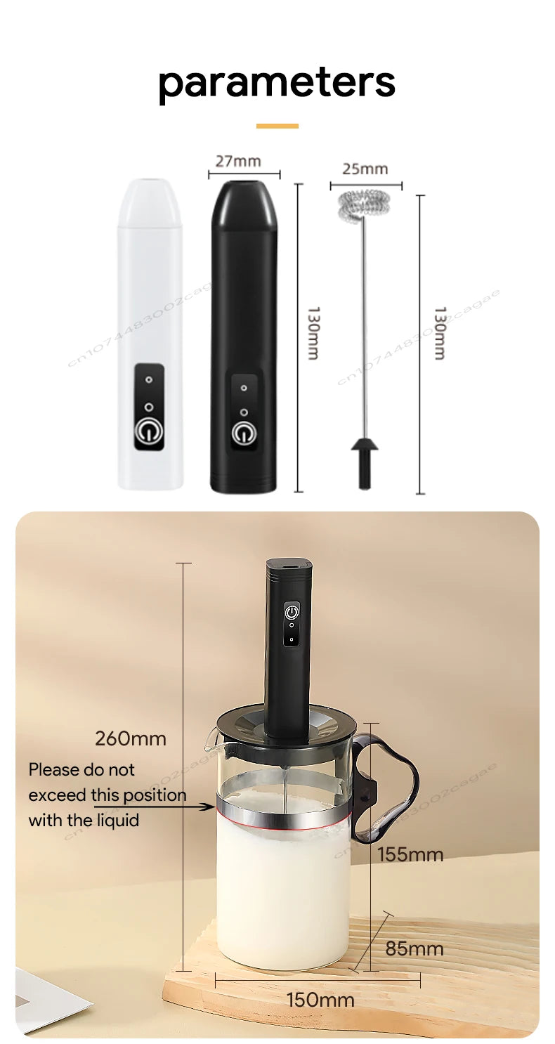 MINI Coffee Frother USB Rechargeable 3 Speeds Foam Maker Coffee Milk Mixer Electric Handle Blender Egg Beater Hot Cooking Tools