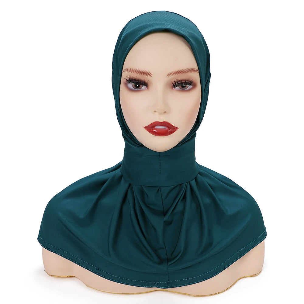 New Instant Hijab for Muslim Women Full Cover Headwraps Scarf Islam Turban Caps Ready to Wear Snap Undercap Hijab