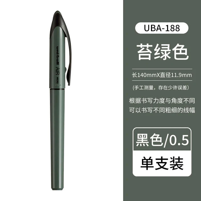 Japan Uniball Gel Pen AIR Straight Liquid Signature Pen UBA-188 Black Technology 0.5/0.7mm Free Writing School Supplies