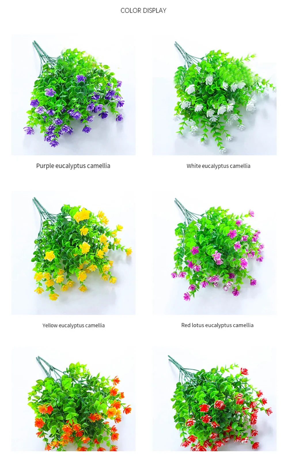 1 Bundle Artificial Flowers Outdoor UV Resistant Shrubs Plants Fake Flower Greenery for Office Kitchen Wedding Garden Decor