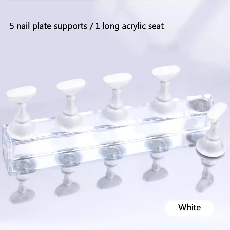 New 5pcs Magnetic Nail Stand Sample Nails Display Nail Polish Holder Nail Magnet Tips Reusable Putty MJZSJ03