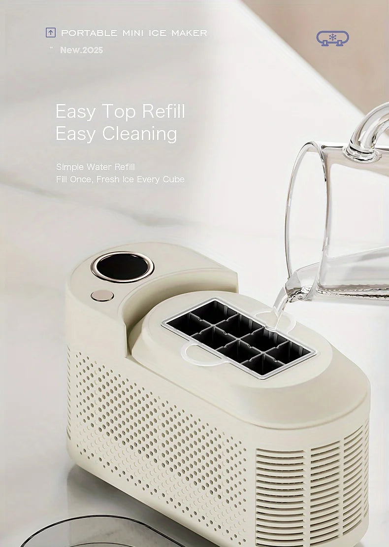 Mini Ice Maker Machine Portable Countertop Ice Cube Maker for Home Office Camping Car RV Small Ice Making Machine 12V 220V