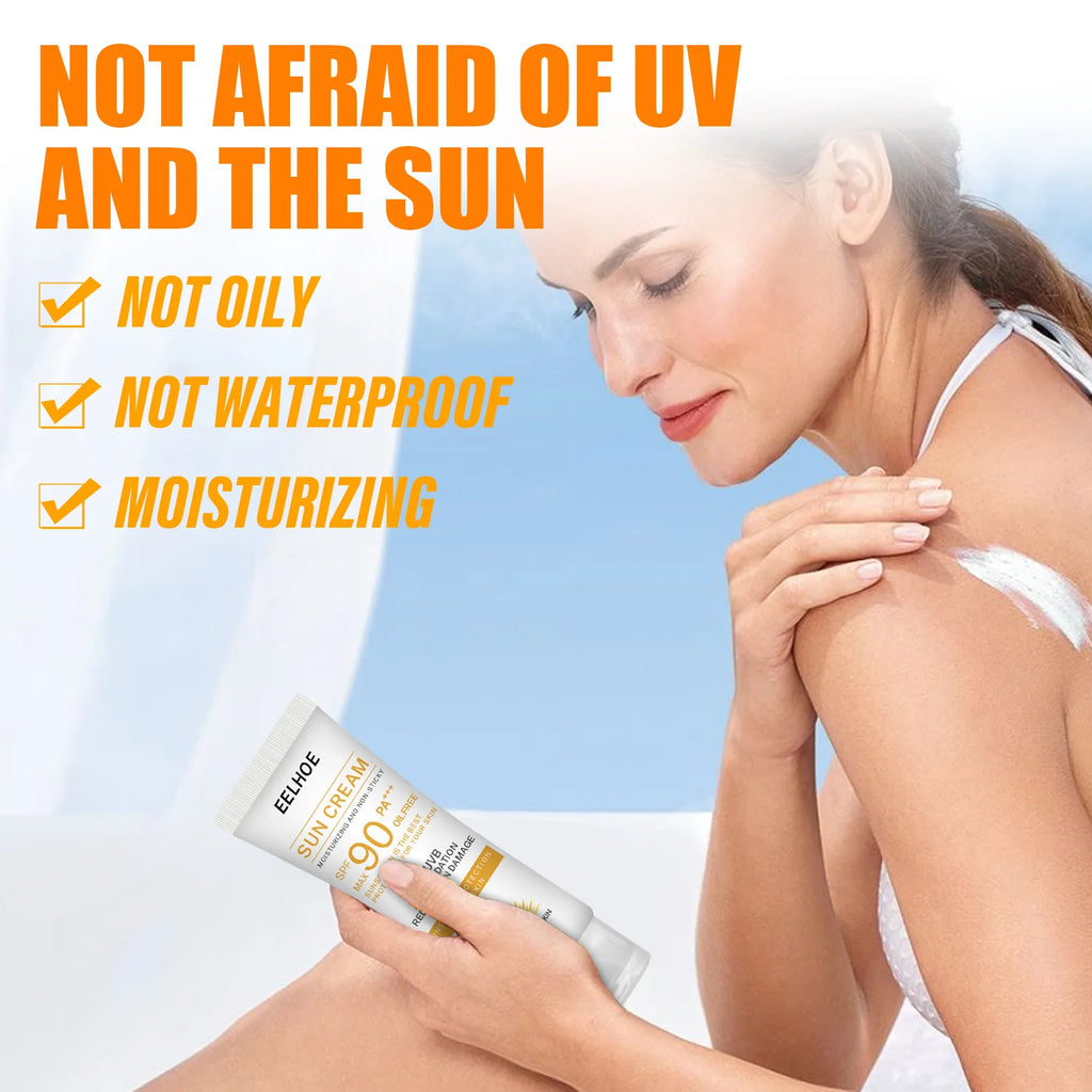 EELHOE Sunscreen Spf 90 Whitening Sun Cream for Face Body Oil-control Bleaching Face Moisturizer Sunblock Skin Protective Cream
