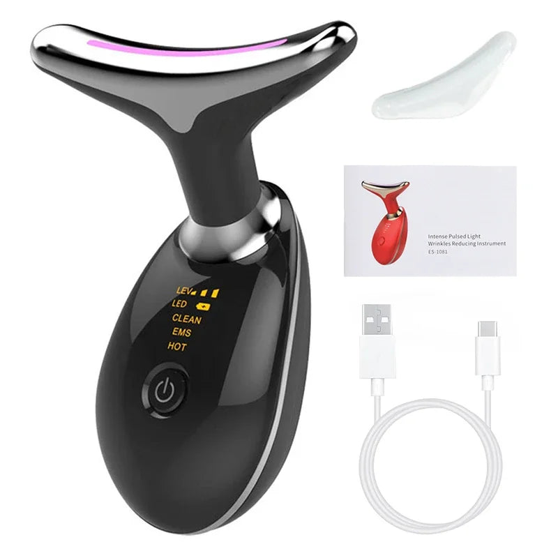 7 Colors Face Neck Massager Facial Lifting Device Skin Tightening Anti Wrinkle Vibration Machine Daily Skin Care Beauty Tools