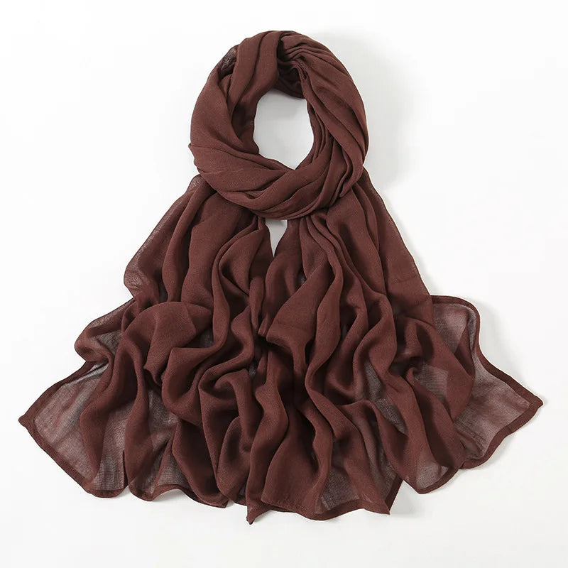 New Muslim Hijabs for Women Scarf Thin Plain Shawls Femme Musulman Soft Viscose Rayon Headscarf Islamic Turban Headband 190x85cm