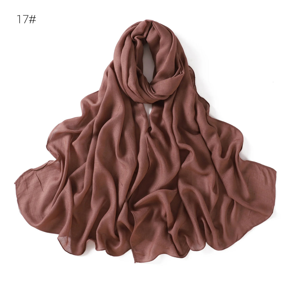 Ramadan Solid Color Modal Cotton Rayon Hijabs Scarf Women Muslim Headscarf Wraps Shawls Femme Musulman Headband Islamic Turban