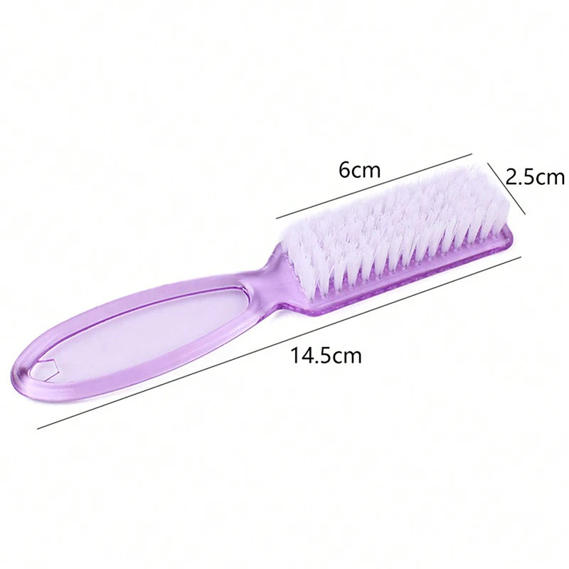 2pcs Nail Brush Cleaning Remove Dust Powder Plastic Cleaner for Acrylic UV Gel Nails Art Manicure Nail Care Accessories