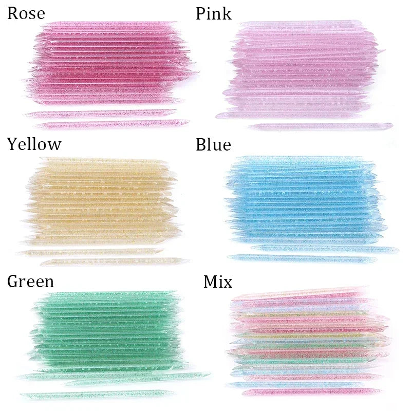 50/100 Pcs Reusable Double-Ended Cuticle Tool - Crystal Nail Art Pusher for Manicure & Pedicure