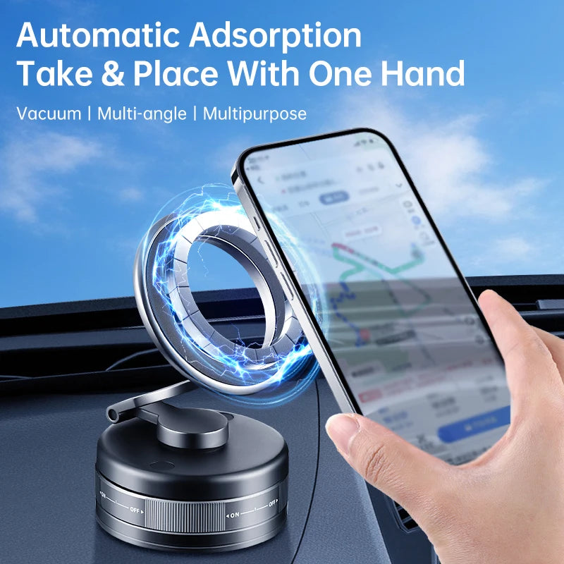 Zinc Alloy Vacuum Phone Holder 360 Suction Car Mount Dashboard Holder Universal Phone Holder for Car Gym Kitchen Car Accessories