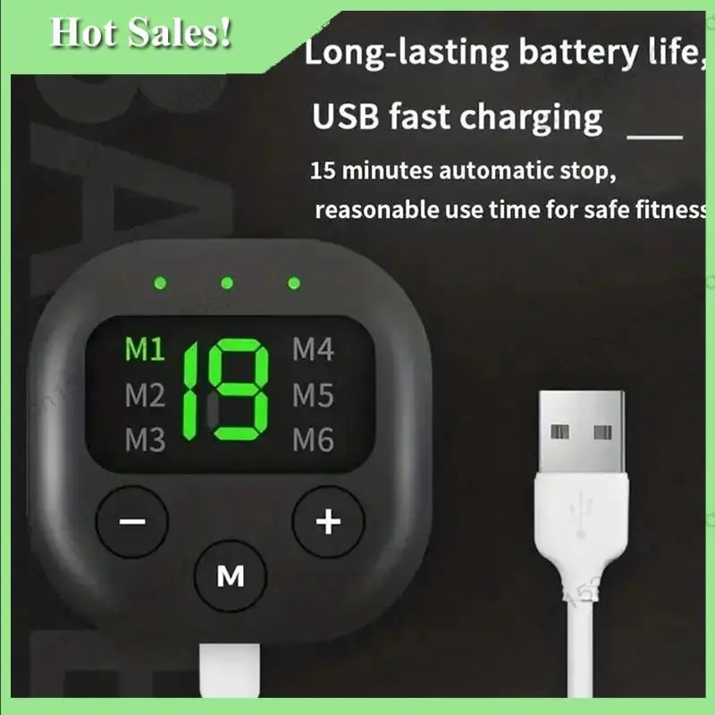 -FDDT EMS Silicone Conductive Fat-Removing Belt With Smart Digital Display Indoor Lazy Fitness Waist Training Massage Device