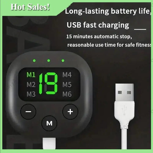 -FDDT EMS Silicone Conductive Fat-Removing Belt With Smart Digital Display Indoor Lazy Fitness Waist Training Massage Device